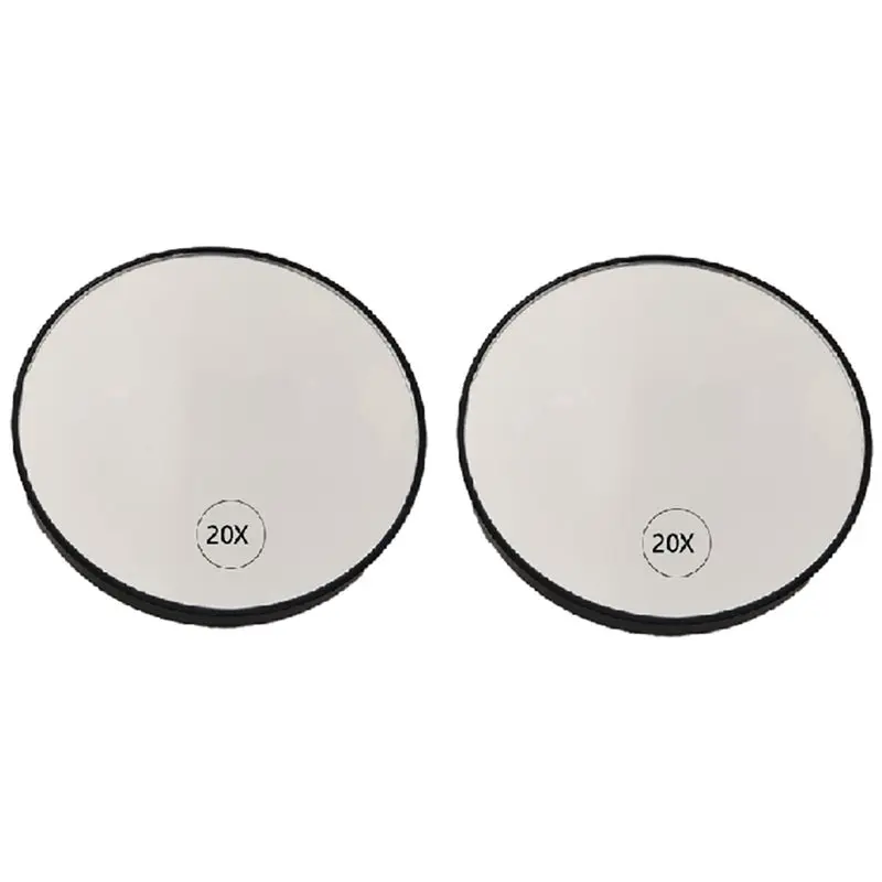 

PHFU-Vanity Mirror With Suction Cup 2Pcs Anti-Fog Magnifying Makeup Mirror 20X Magnification Included Tweezers