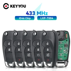 KEYYOU Flip 2/3/4BT 433MHZ ID46 Remote Key For Chevrolet Cruze XL7 XL8 Trailblazer Onix Tracker Colorado RS
