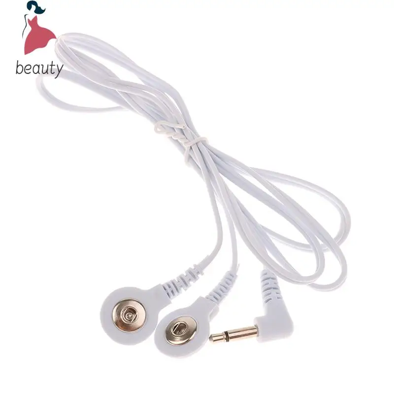 2 Buttons Electrotherapy Electrode Lead Wires Cable For Tens Massager Connection Cable Massage Relaxation 2.5/3.5mm