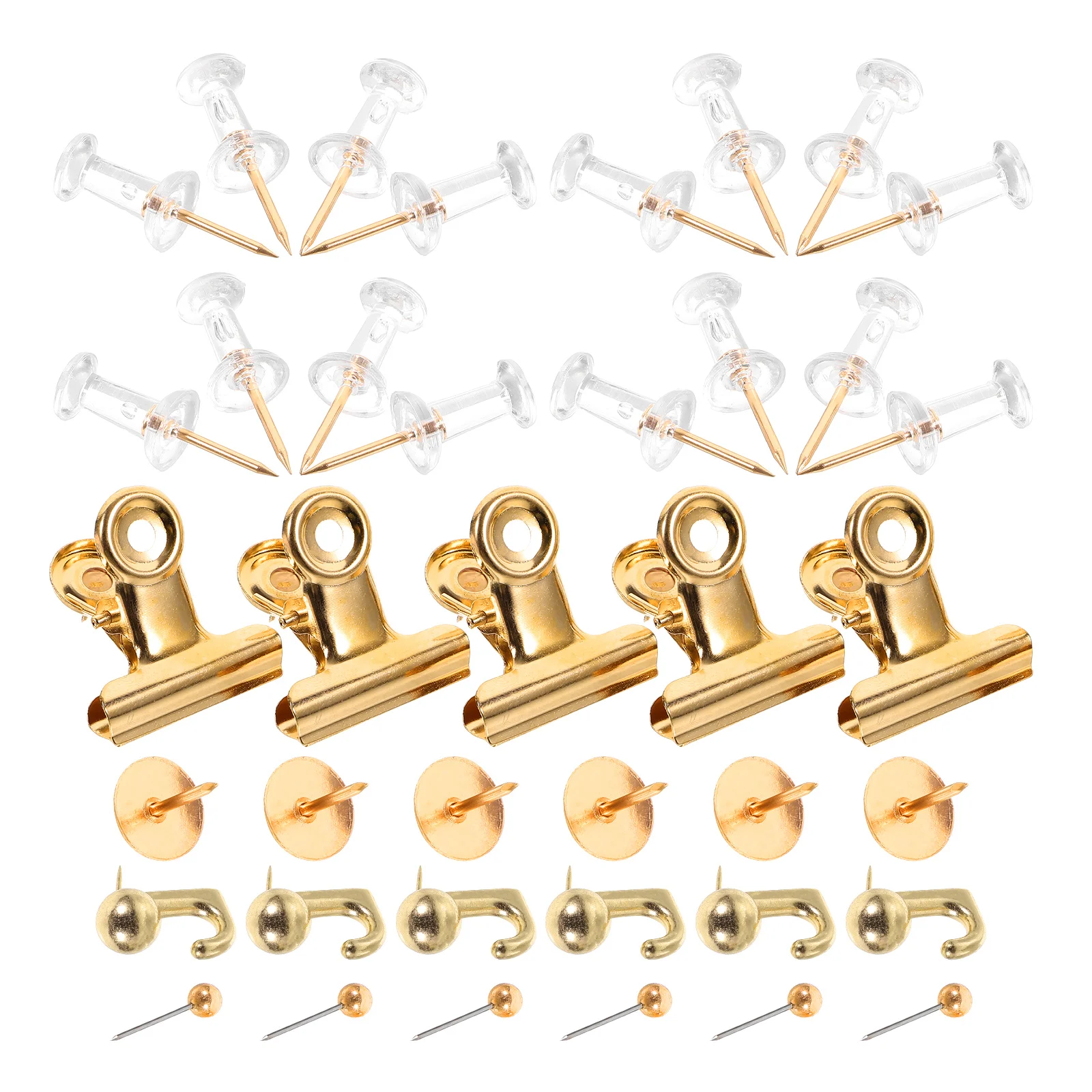 Metal Binding Clip Hook Push Pins Transparent Cork Board Decorations Metallic Color Creative Boards