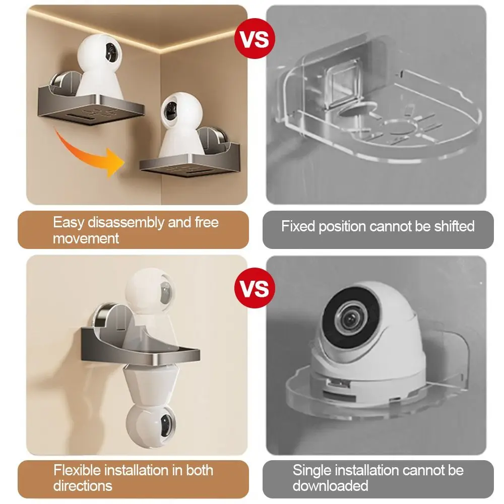 Suction Cup Camera Supporting Holder Wall Mounted Space-saving Router Storage Rack Surveillance Mount Shelf Indoor Outdoor