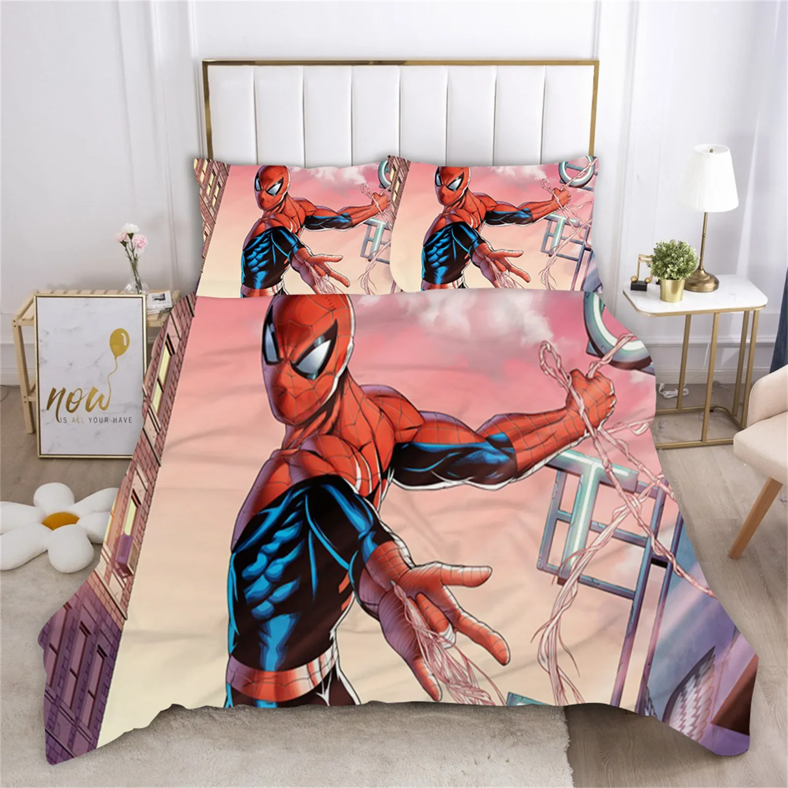 Spiderman Marvall Love Child Duvet Cover Set HD Comforter Cover Bedclothes for Kids Bedding Sets Bedroom Decor