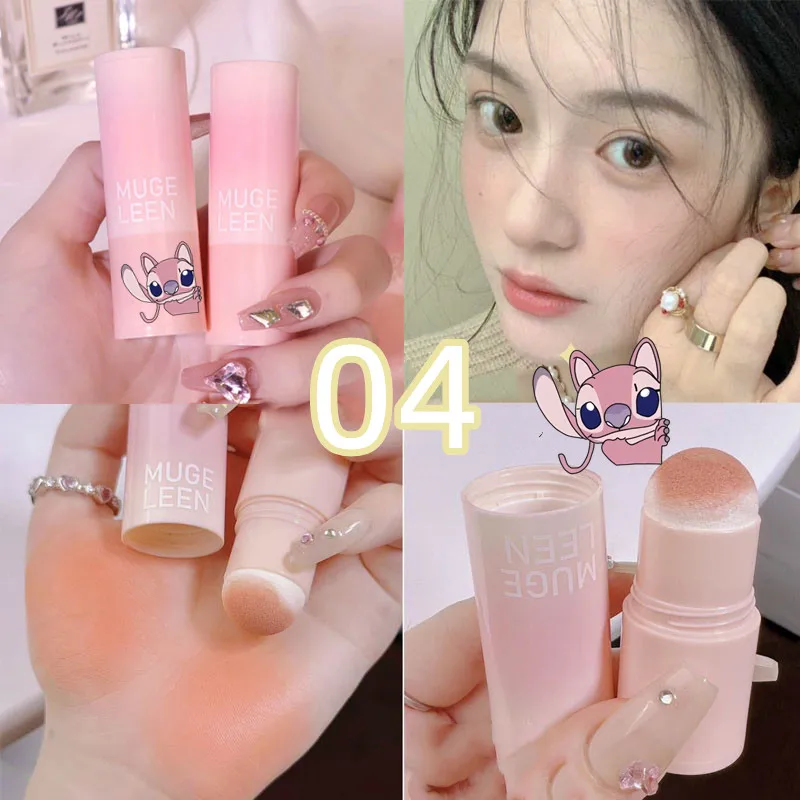 Bâton de fard à joues Stitch Kawaii pour étudiants, performance rose exquise, habillage de la vie, objets portables 03/présidence, cadeau de festival pour petite amie