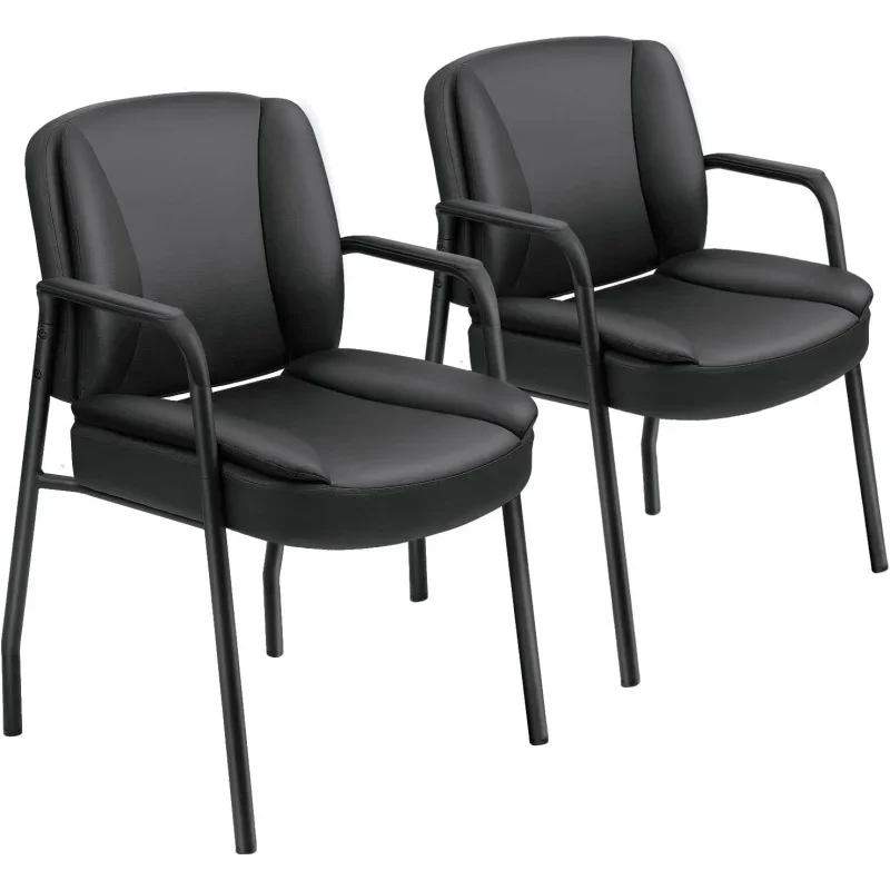 Guest Recption Lobby PU Waiting Room with Armrests Executive Upholstered Set of 2