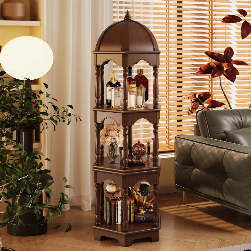 

American retro style solid wood side storage cabinet tea wine cabinet medieval sofa side decorative