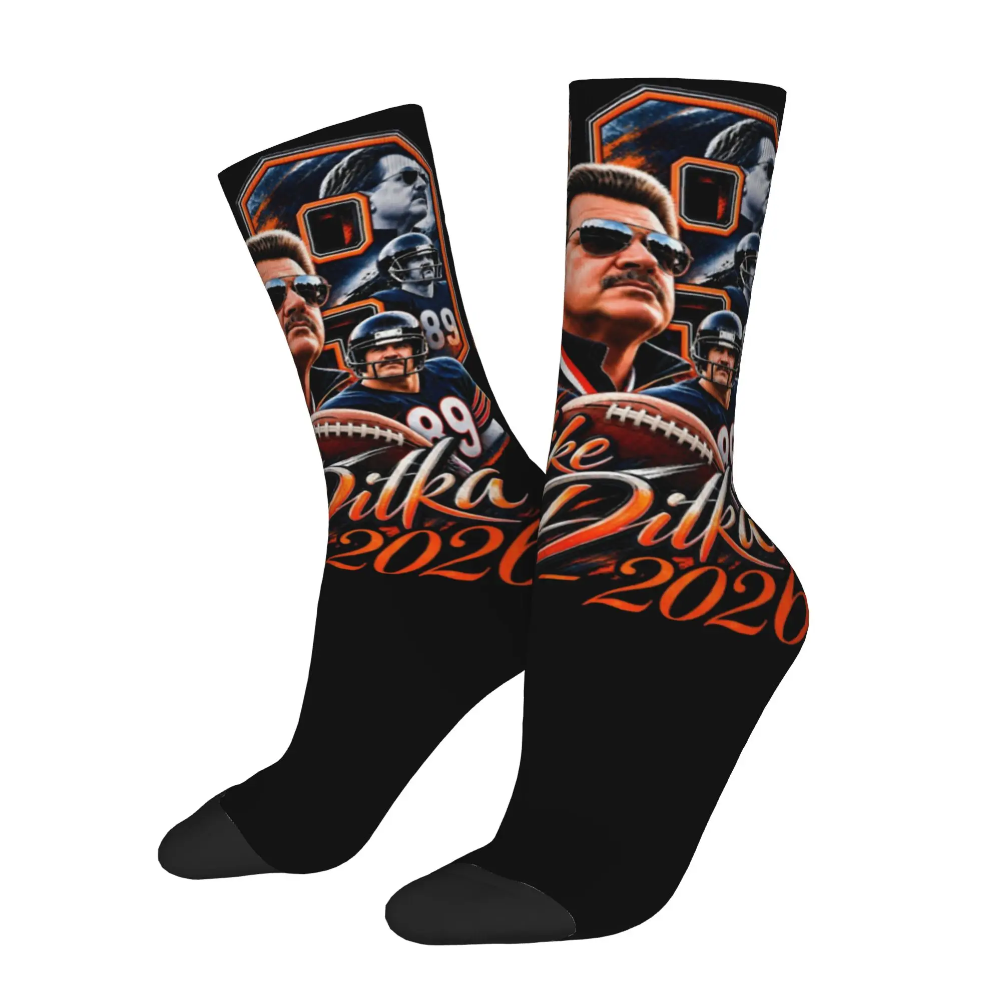 New Male Men Socks Hip Hop Mike Ditka 1939-2026 Legend Football Sock Skateboard Women's Stockings Spring Summer Autumn Winter