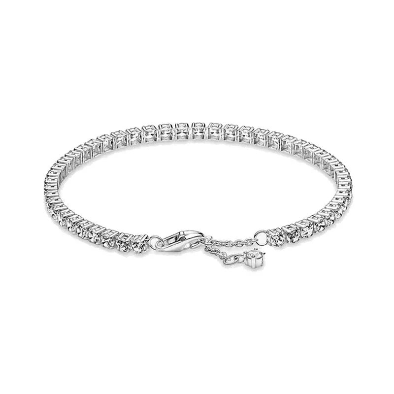 Nuove donne in argento Sterling 925 temperamento tutto zircone braccialetto gioielli con ciondoli regalo di natale fai da te anniversario regalo