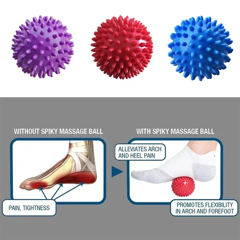 Spiky Massage Ball for Plantar Fasciitis Back Shoulder Pain Relief Foot Muscle Trigger Point Yoga Deep Tissue Stress Reflexology