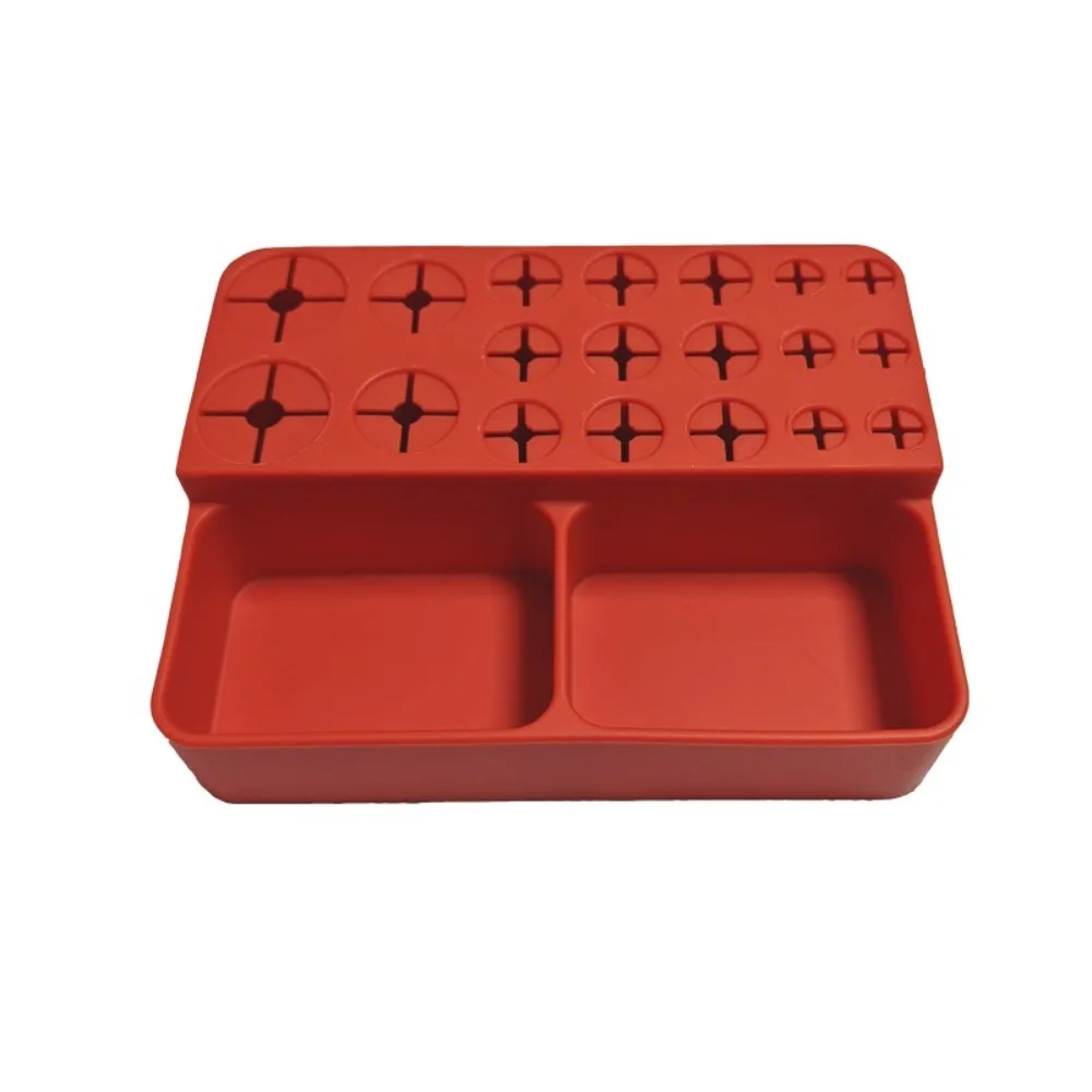 Porte-brosse de maquillage multi-grille, matériau en Silicone, étagère de bureau, présentoir de crayons à sourcils, boîte de tri, rangement de papeterie
