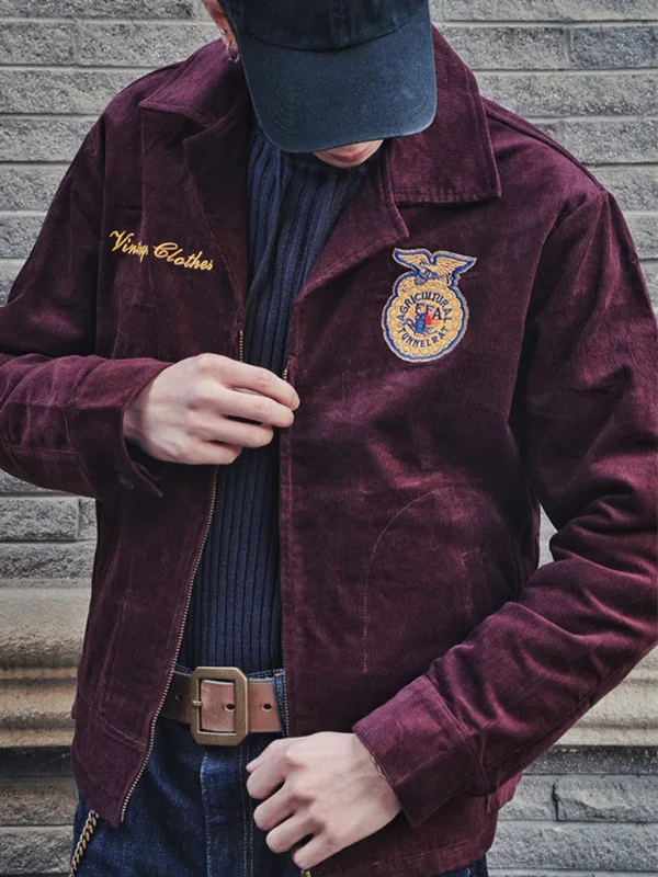 

Высококачественная вельветовая куртка с вышивкой, мужская повседневная рабочая одежда, американский Sle, ретро, японская молодежная модная городская одежда против морщин