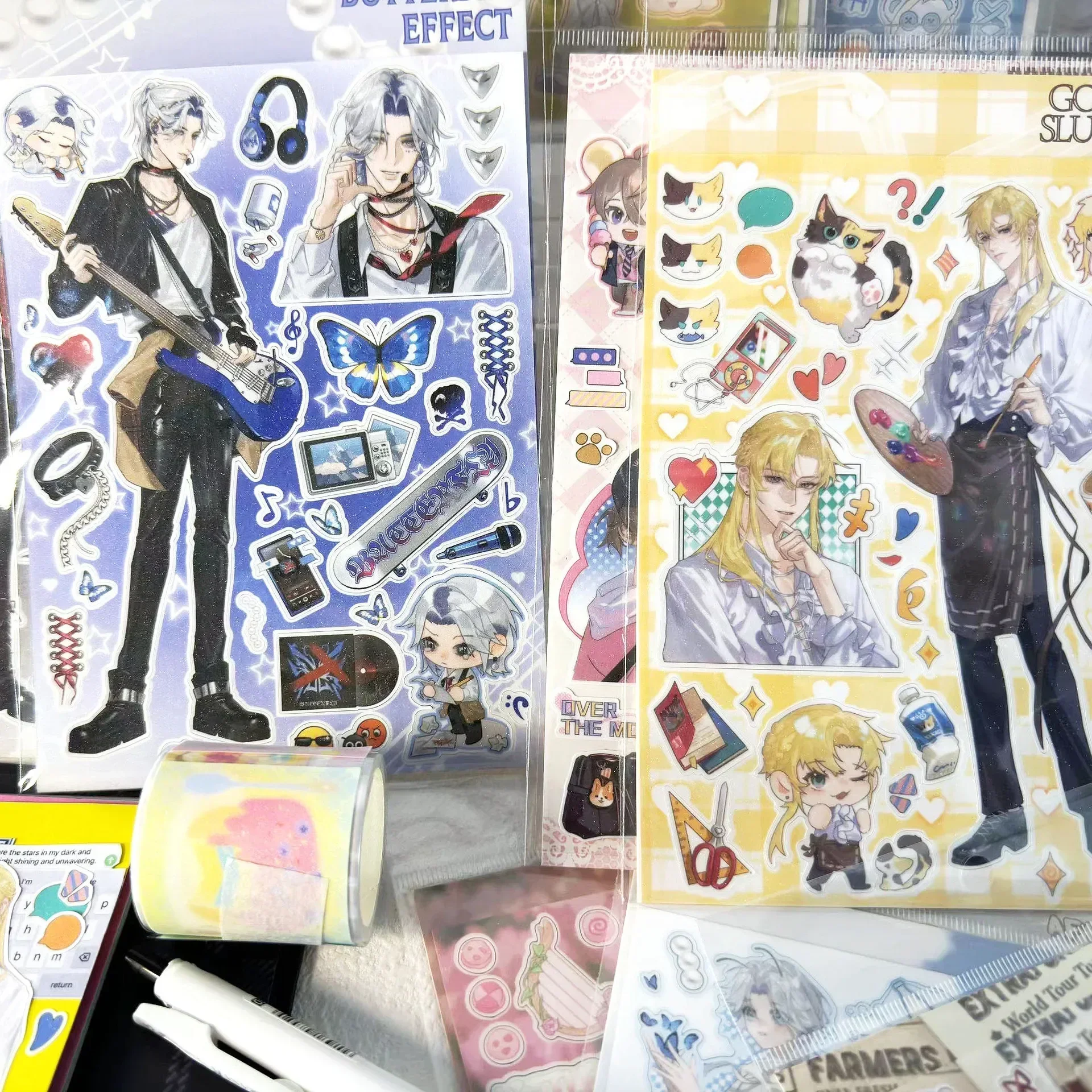 1 Pcs Cute Anime Man Sticker Cartoon Cool Character Deco Scrapbook DIY Material Decoration Stationery Stickers