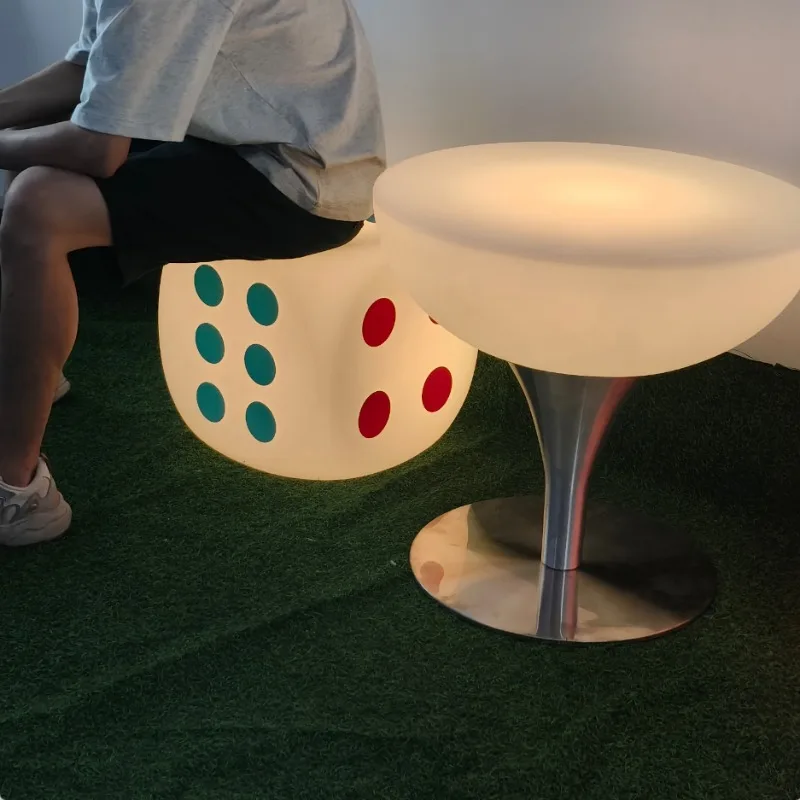 

Events Lounge Furniture Portable Dice Cube Light Emitting Diode Chair Decorative Wine Set Waterproof