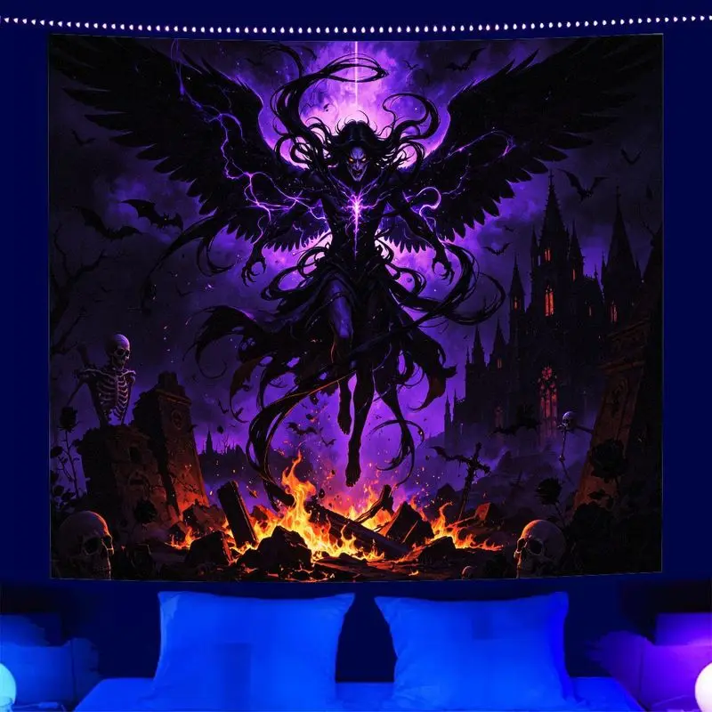 VIKAMA Cyberpunk Astronaut Watching the Starry Sky Tapestry Dreamy Galaxy Background Wallcloth Room Decoration Home Decoration