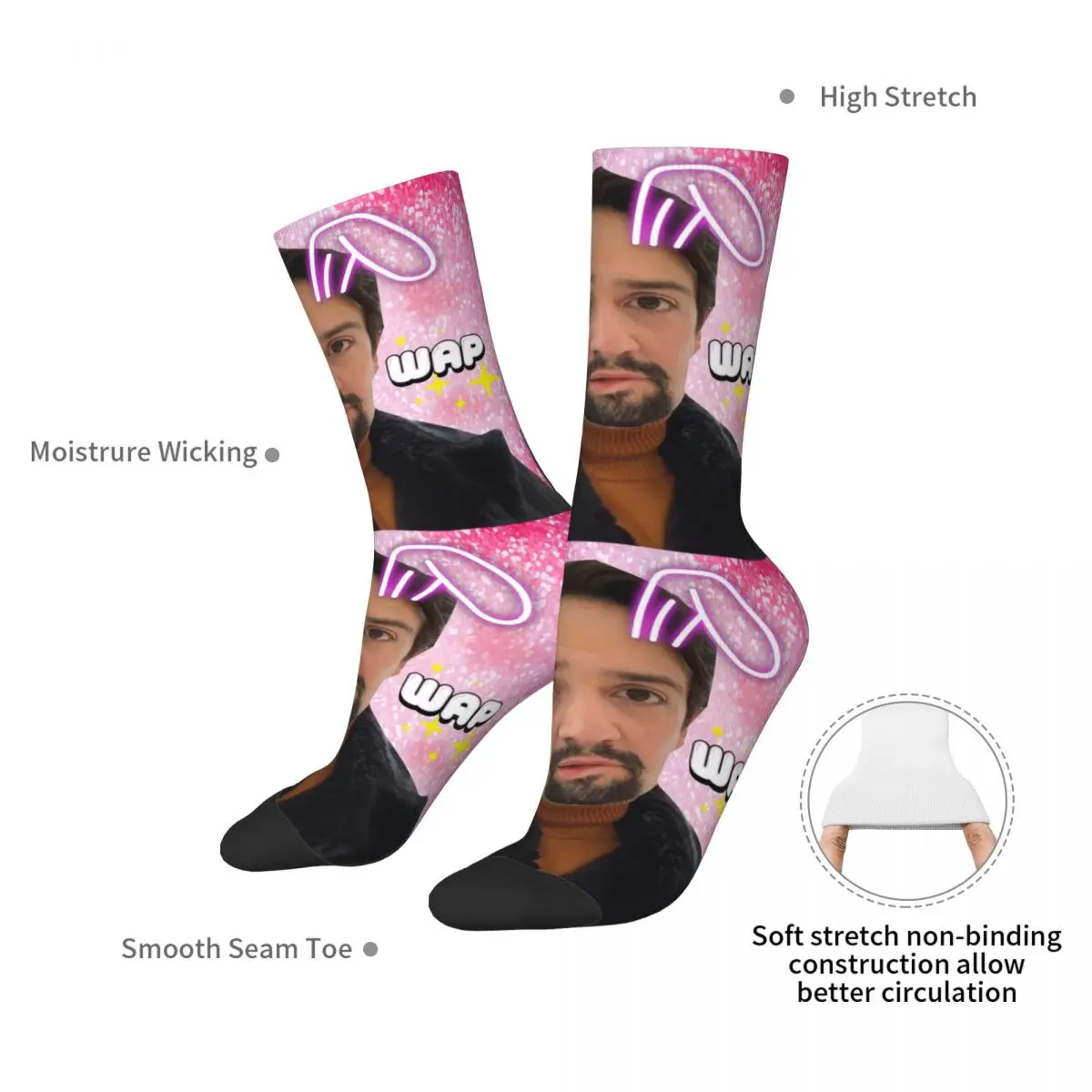 Hamilton Socks Harajuku Sweat Absorbing Stockings All Season Long Socks Accessories for Man's Woman's Christmas Gifts