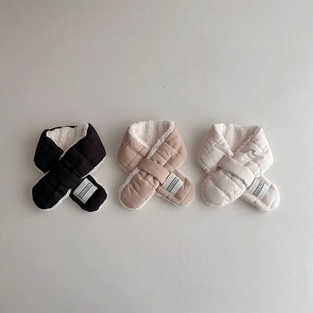 Écharpe en laine polaire douce pour bébé, garde au chaud, en coton rembourré, en peluche, enveloppe de cou croisée, chauffe-cou pour enfants en bas âge