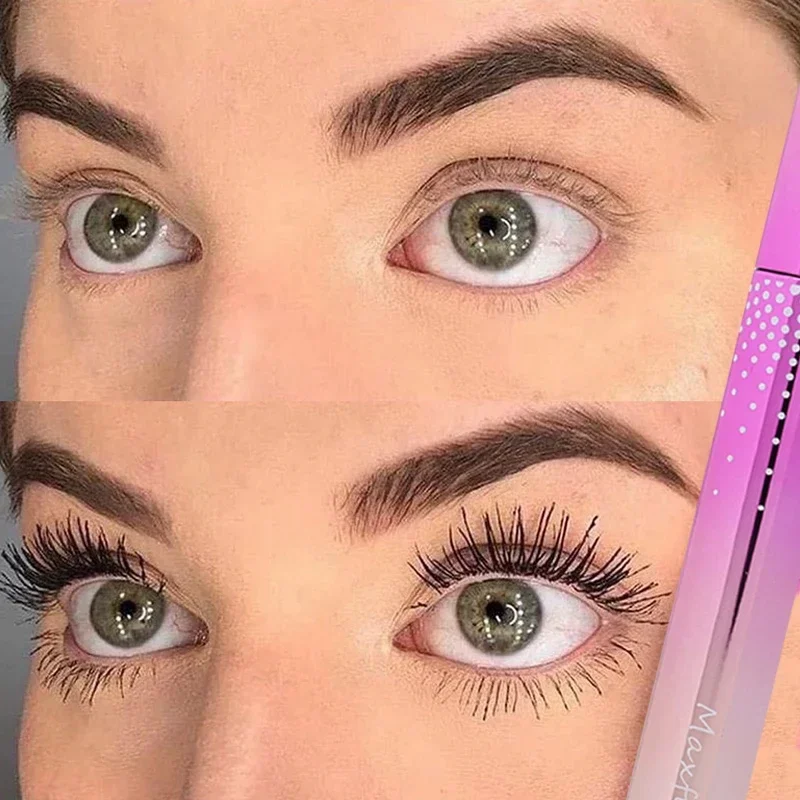 Dauerhafte natürliche Wimperntusche, 5D-Curling, dick, schnell trocknend, nicht blühend, schwarzbraun, wasserfest, kein Ausbleichen von Wimpern, Kosmetik