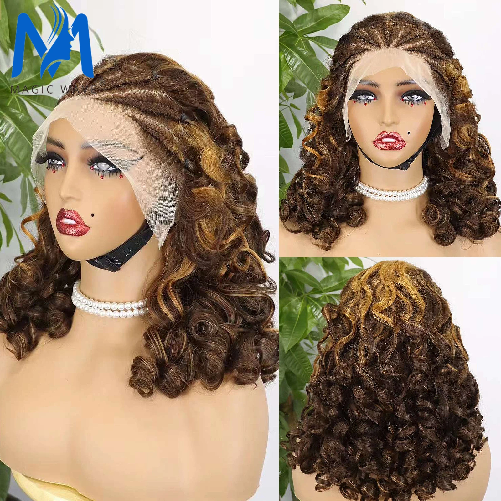 

Highlight Loose Wave Human Hair Wig 13x4 Transparent Lace Frontal 250% Density Bouncy Curly Brazilian Remy Hair Wig for Women