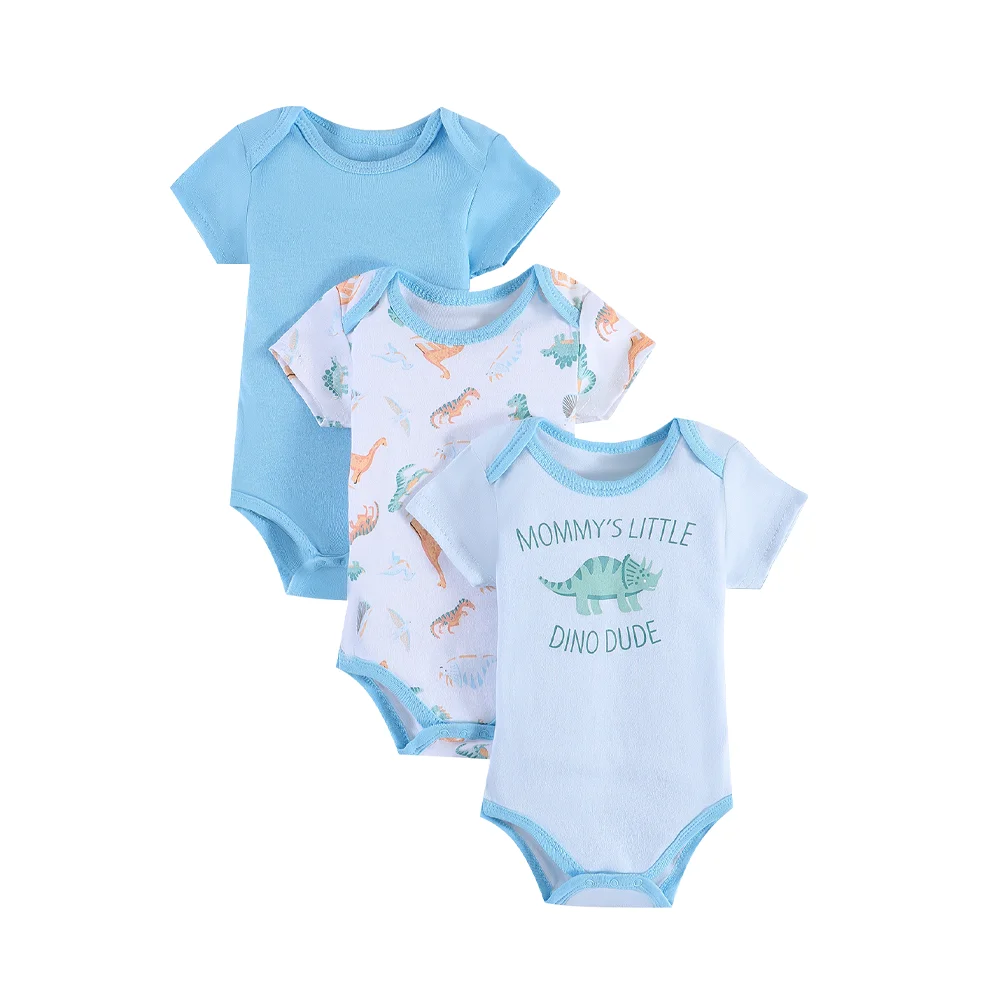 

Одежда для маленьких мальчиков, комбинезоны для маленьких мальчиков, 3 шт., летняя хлопковая ткань с короткими рукавами, одежда для новорожденных, подходит для детей 0-9 месяцев