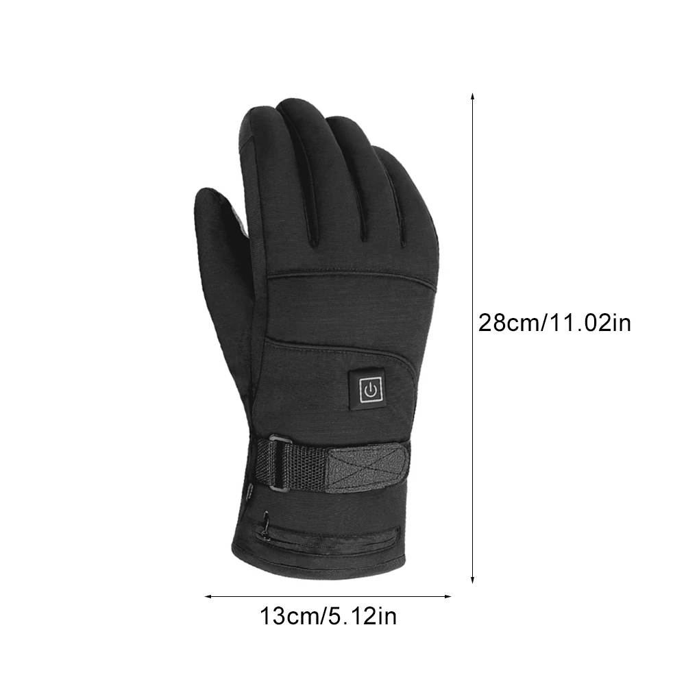 Winter Motorcycle Heating Gloves Rechargeable 4000mAh Battery Powered Thermal Heat Gloves Touch Screen Electric Skiing Gloves