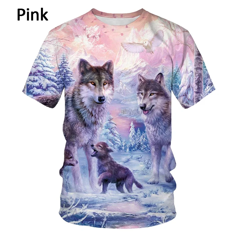 Fashion 3D Wolf Printed T Shirts for Men/women Personality Cool Printing Graphic Tee Shirt Short Sleeve T-shirt