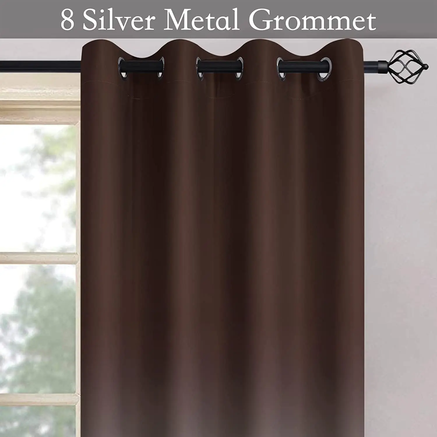 Ombre Room Darkening Curtains for Bedroom, Blocking Thermal Insulated Grommet Window Curtain for Living Room ,2 Panels