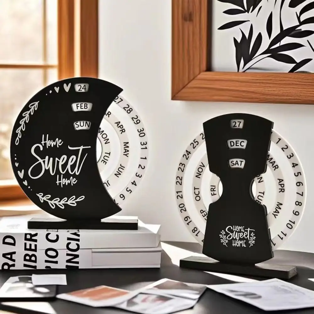 

Creative Manual Rotating Desk Calendar Month Date Display DIY Time Perpetual Perpetual Calendar Reusable Multi-purpose