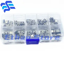 100PCS/Set 10 Models Type-C USB Charging Dock Connectors Mix 6Pin and 16Pin Use Kit/Box