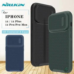 For iPhone 13 14 Pro Max Plus Case Nillkin Textured S Lens Slide Camera Protector Shockproof Back Cover For iPhone 14 Plus pro
