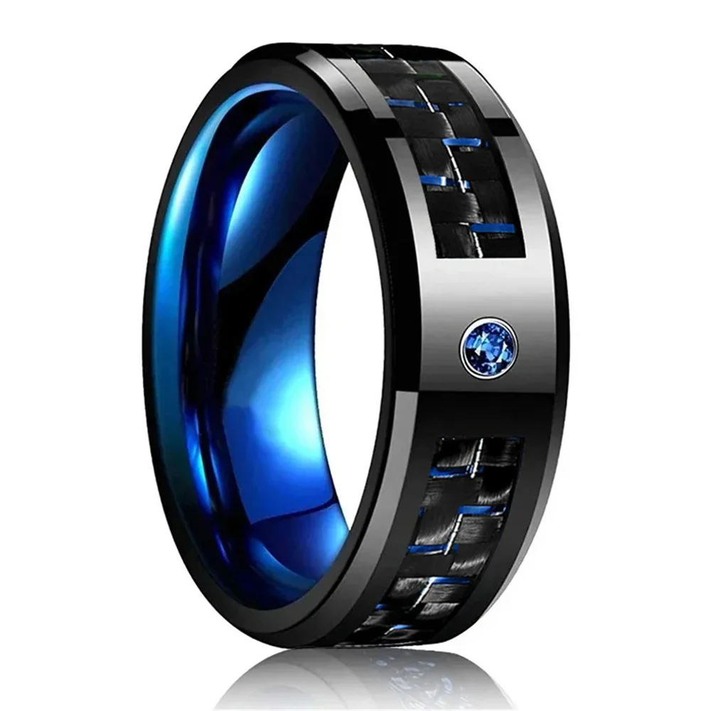 Men's Stainless Steel Celtic Dragon Inlay Ring