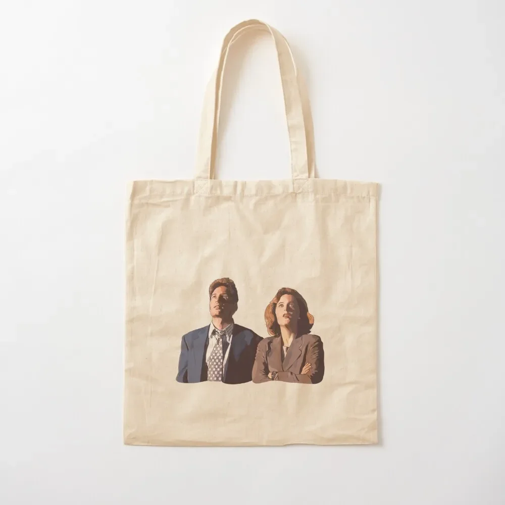 the X files deep throat Fox Mulder and Dana Scully Tote Bag personalized tote tote bags men