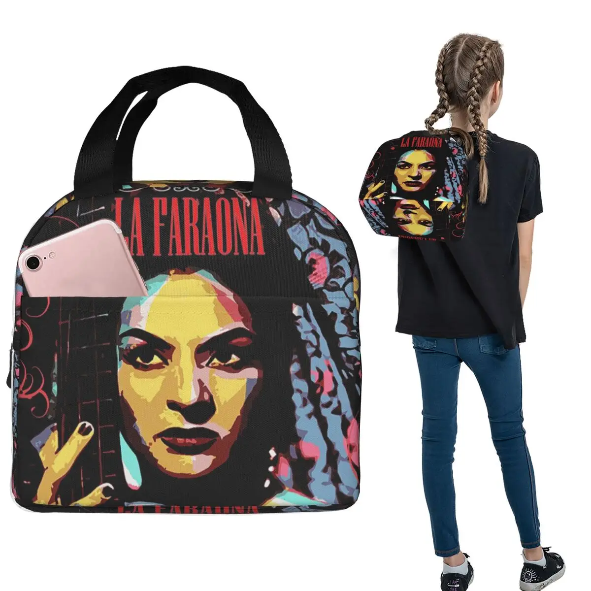 

Lola Flores Lunch Bags Insulated Bento Box Waterproof Lunch Tote Resuable Cooler Thermal Bag for Woman Girl Work