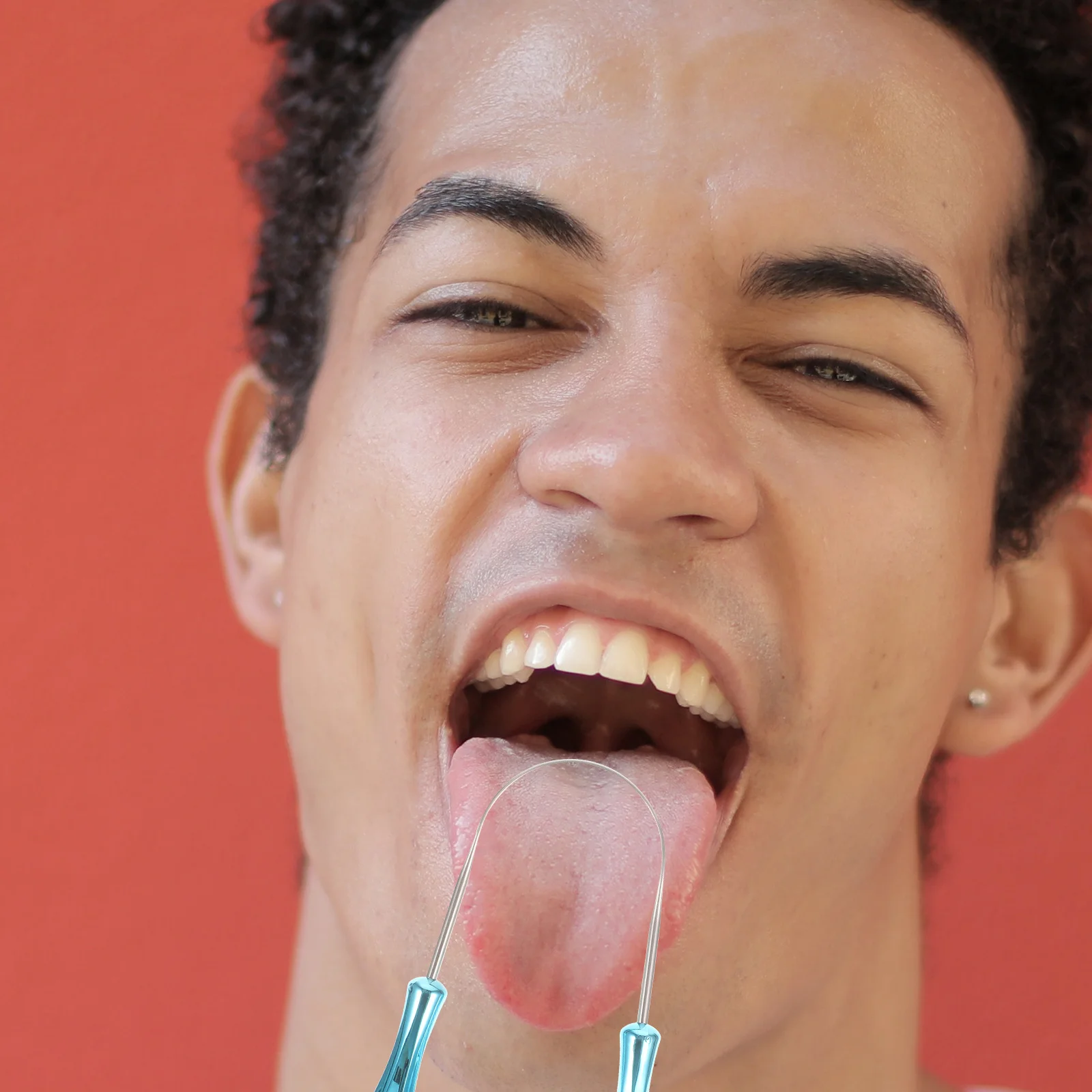 

2pcs Stainless Steel U-Shaped Tongue Scraper Portable Oral Care Cleaning Tool For Adults Breath Freshening Daily Hygiene