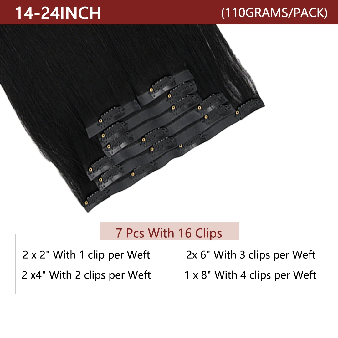 12A 푸 클립 인 헤어 익스텐션 버진 인모 100%  - Seamless Clip In Hair Extensions Human Hair 리뷰 및 가격