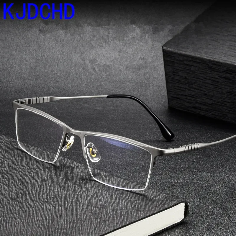 Pure Titanium Ultra Llight Half Frame Men And Women's Photochromic Presbyopia Glasses ComputerReader And Writer With Diopter