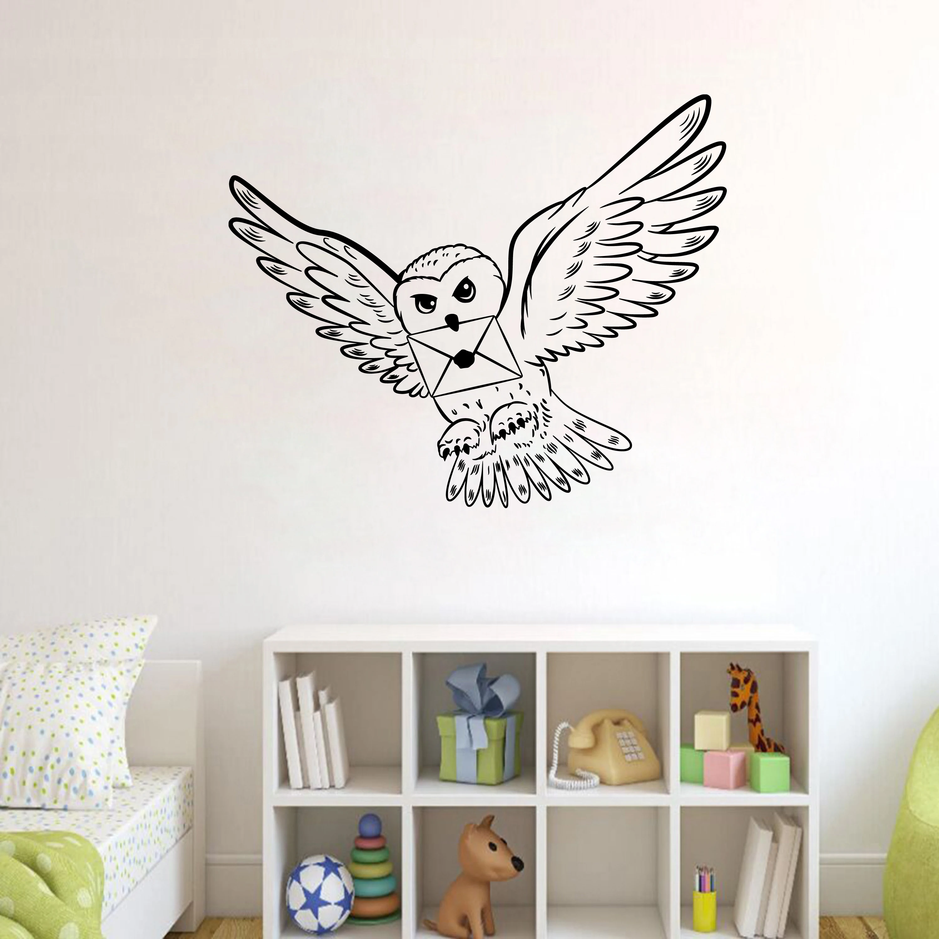 Snowy Owl With Wizard Letter Vinyl Stickers Nursery Wall Decor Car Window Laptop Decals For Apple Macbook Pro / Air Decoration — zdjęcie 5