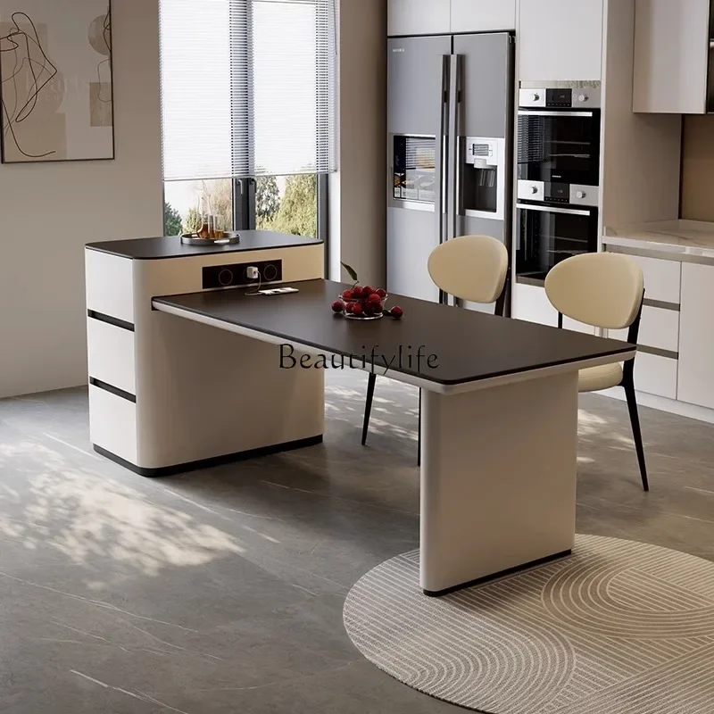 

LLCream Wind Food Island Telescopic Integrated Household Medium Falling French Slate Guide Platform