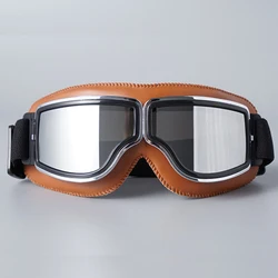 Nordson-gafas Retro para motocicleta, lentes Vintage de cuero para deportes al aire libre, Harley aviador