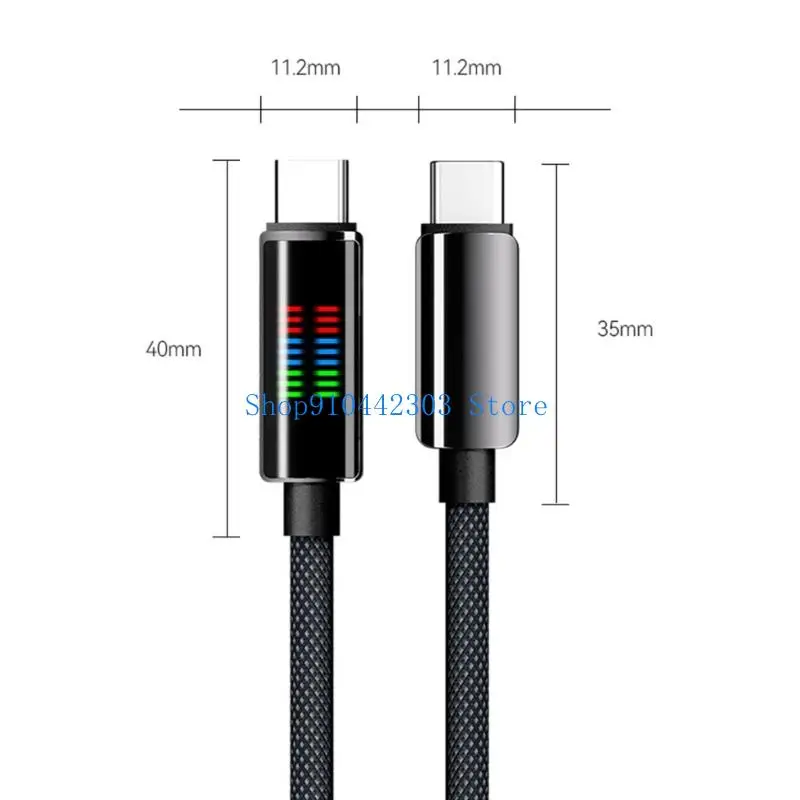 L4MD Zinklegierung abgeschirmt 240W PD Ladungskabel Line Double USB C Port Intelligente LED -Leistungsüberwachung geflochtene – Detail 6