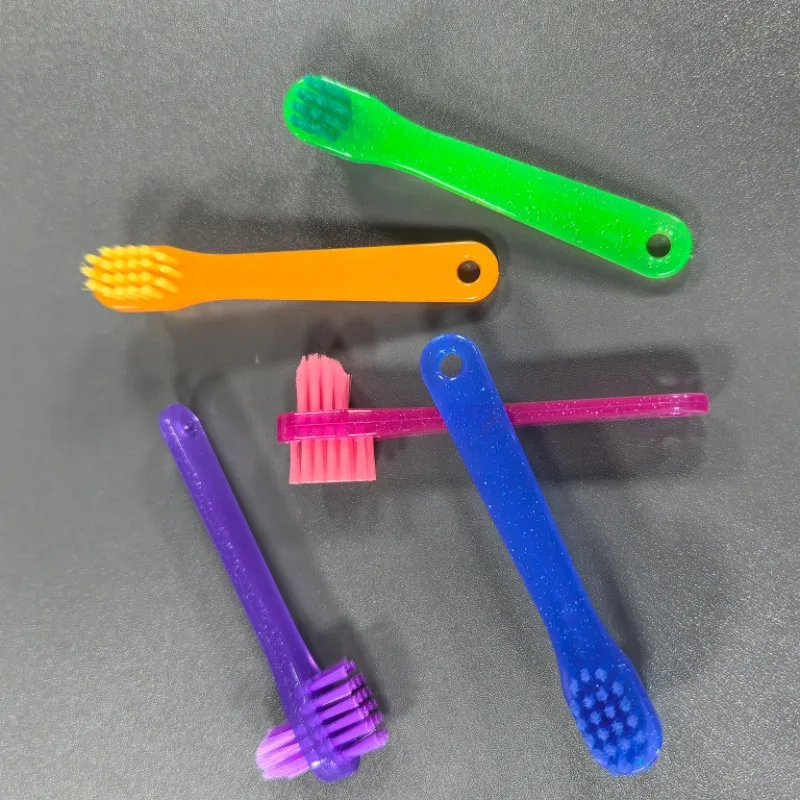 100er-Pack Prothesenreinigungsbürste, Doppelkopf, tragbare Prothesenzahnbürste, Zahnspangen- und Mundschutz-Reinigungswerkzeuge – Detail 2