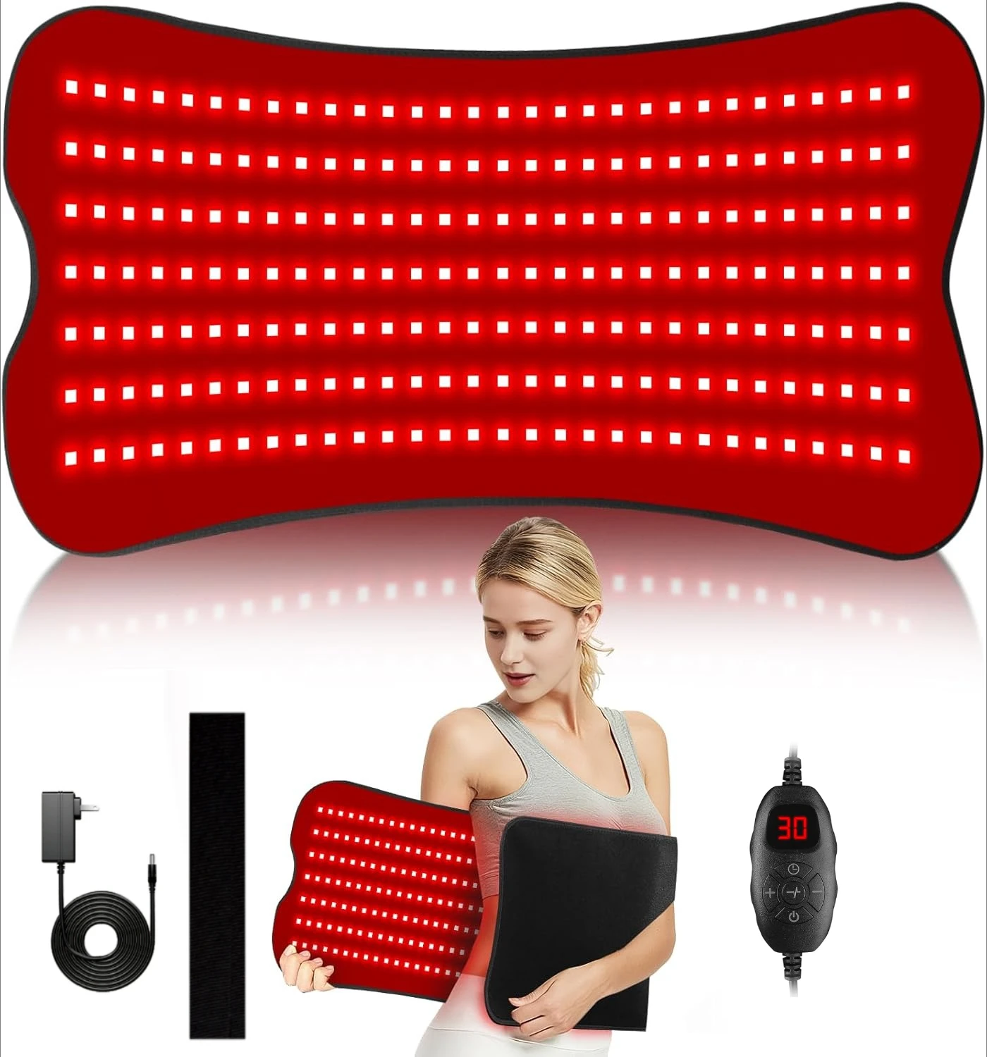 

Red Light Pad for Body, 210 LEDs Dual Chip 660&850 nm red Light Mat with Remote Control for Back Shoulder Waist Muscle Relief