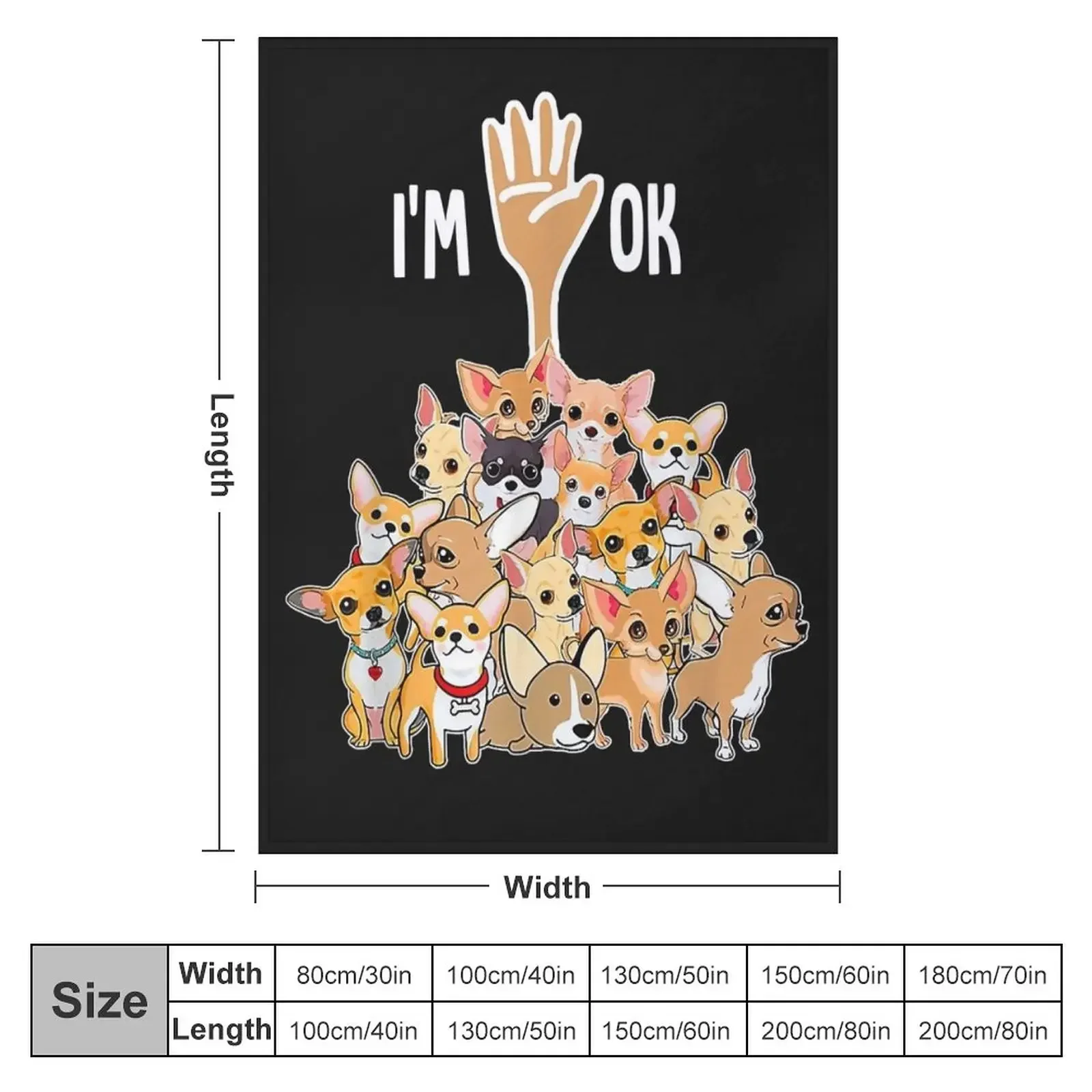 Chihuahua Lovers I'm Ok Gift For Chihuahua Dog Lovers Throw Blanket Designers Sofa Quilt Flannels Picnic Blankets