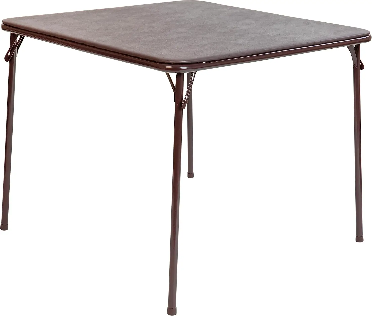 33.5" Square Folding Card Table with Padded Vinyl Top, Portable Game Table for 4 Players, Brown