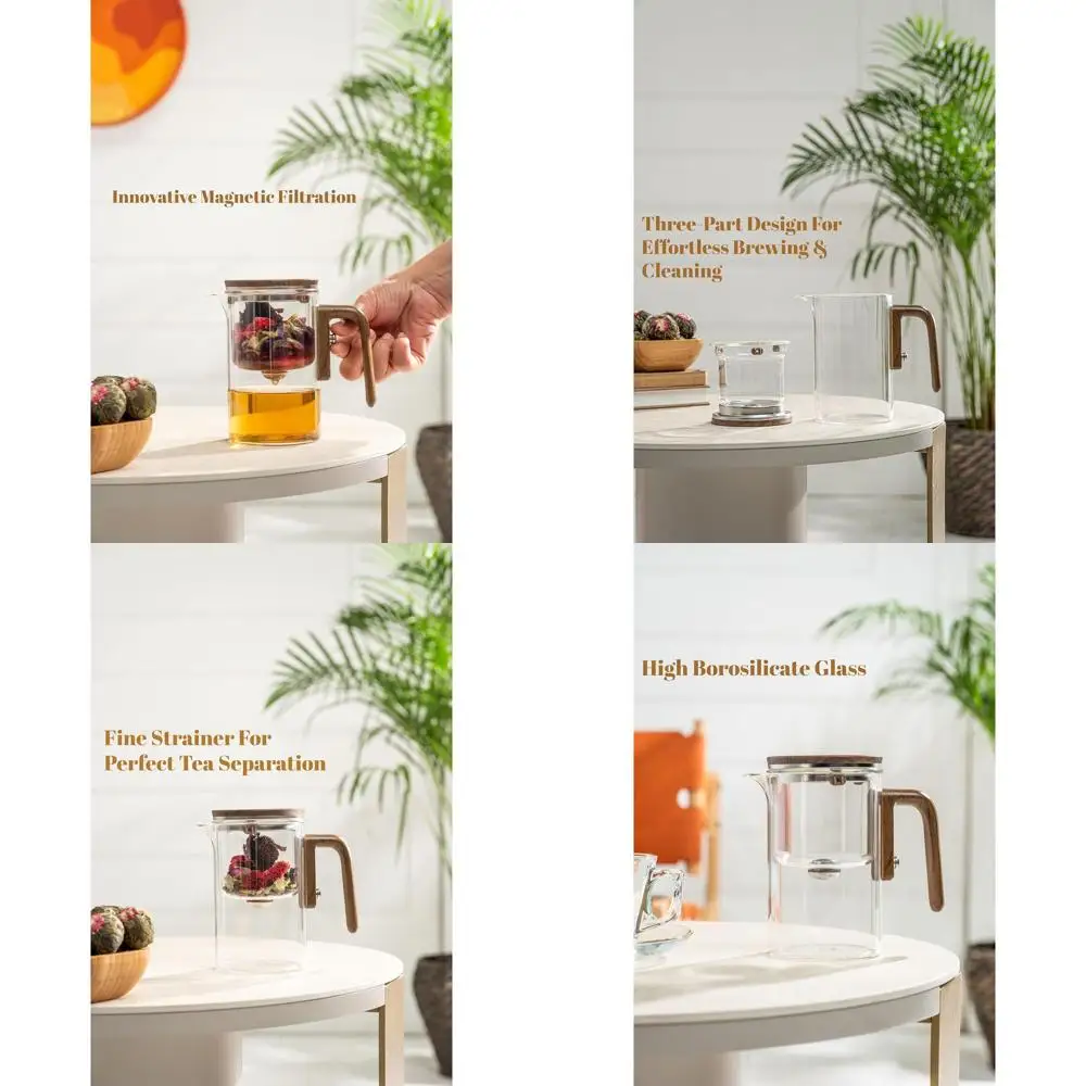 

Magic Glass Teapot with Water Separation - Heat-Resistant Handle, Elegant Gift Box, 600ml for Perfect Tea Brewing