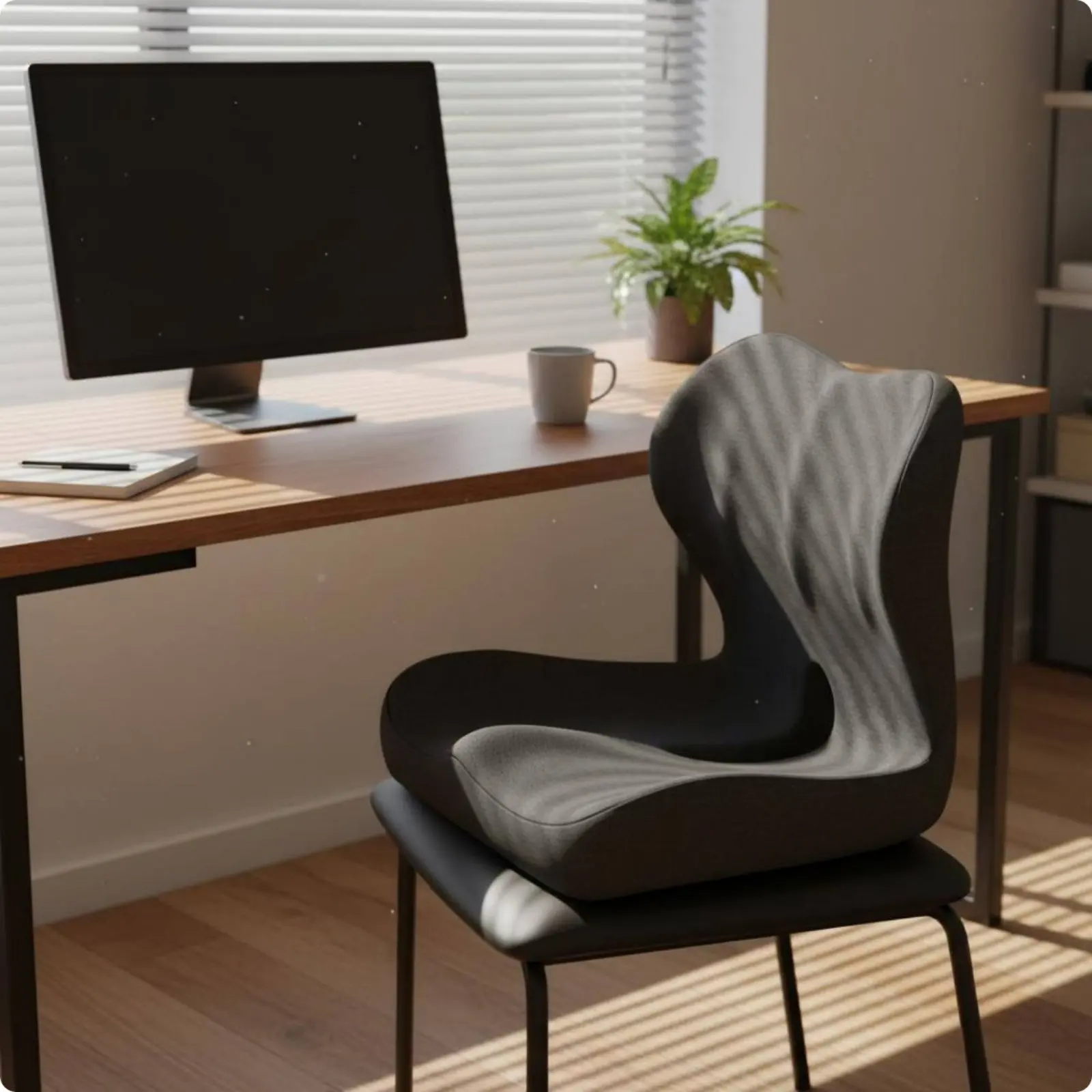 

Seat and Back Cushion Large Size Lumbar Support Pillow Chair Pad Pressure Relief Comfort Aid U-Shaped Cutout for Office