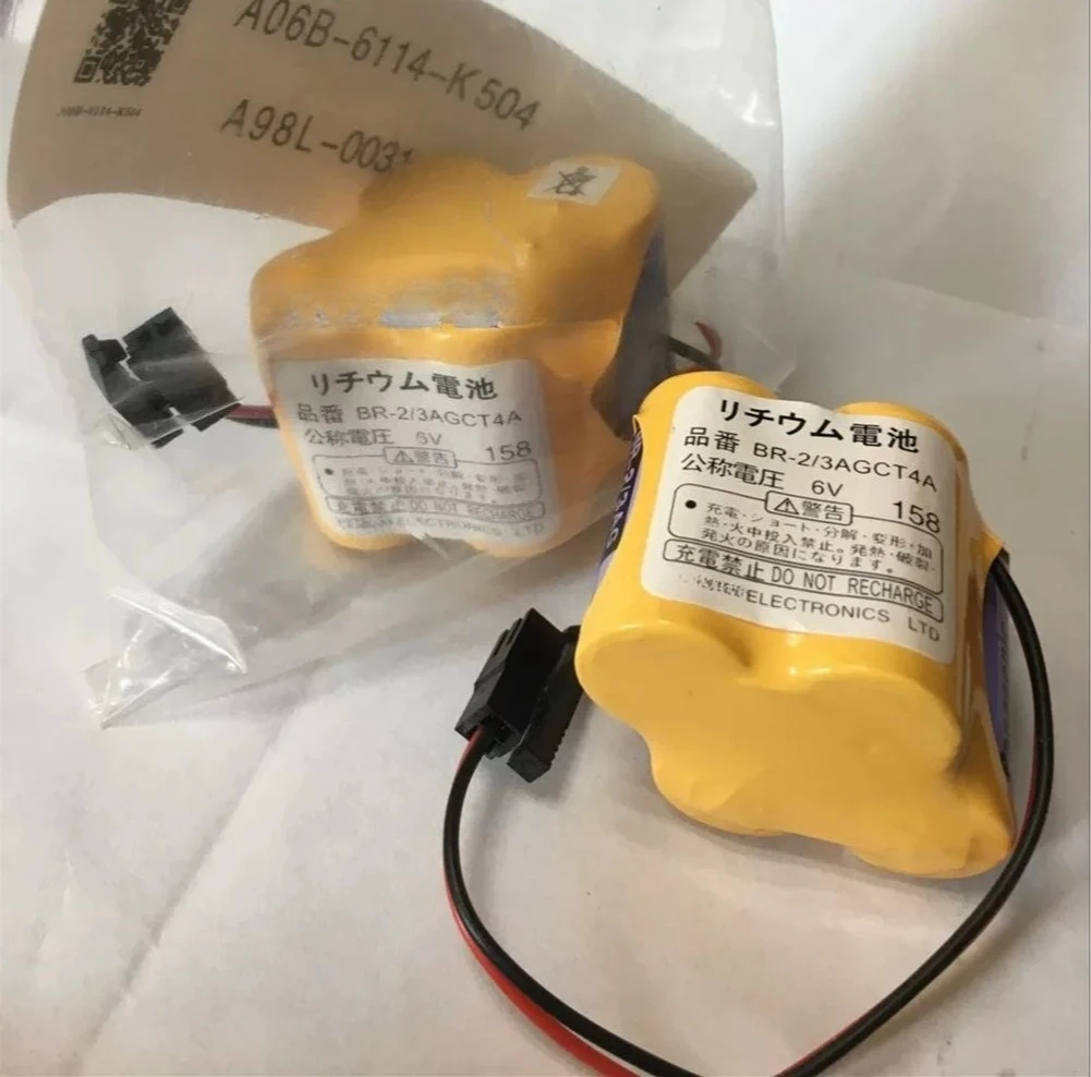 4pcs，。for FANUC 6V backup memory battery BR-2/3AGCT4A，。