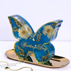New Butterfly Epoxy Resin Mould Diy 3D Insect Craft Gift Ornament Silicone Mould Artificial Flower Butterfly Molds Home Decor