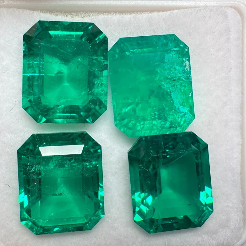 

Top Colombia Emerald Rectangle Shape Rich Content Lab Grown Stones Natural Colour DIY Charms of Jewelry Making with Certificate
