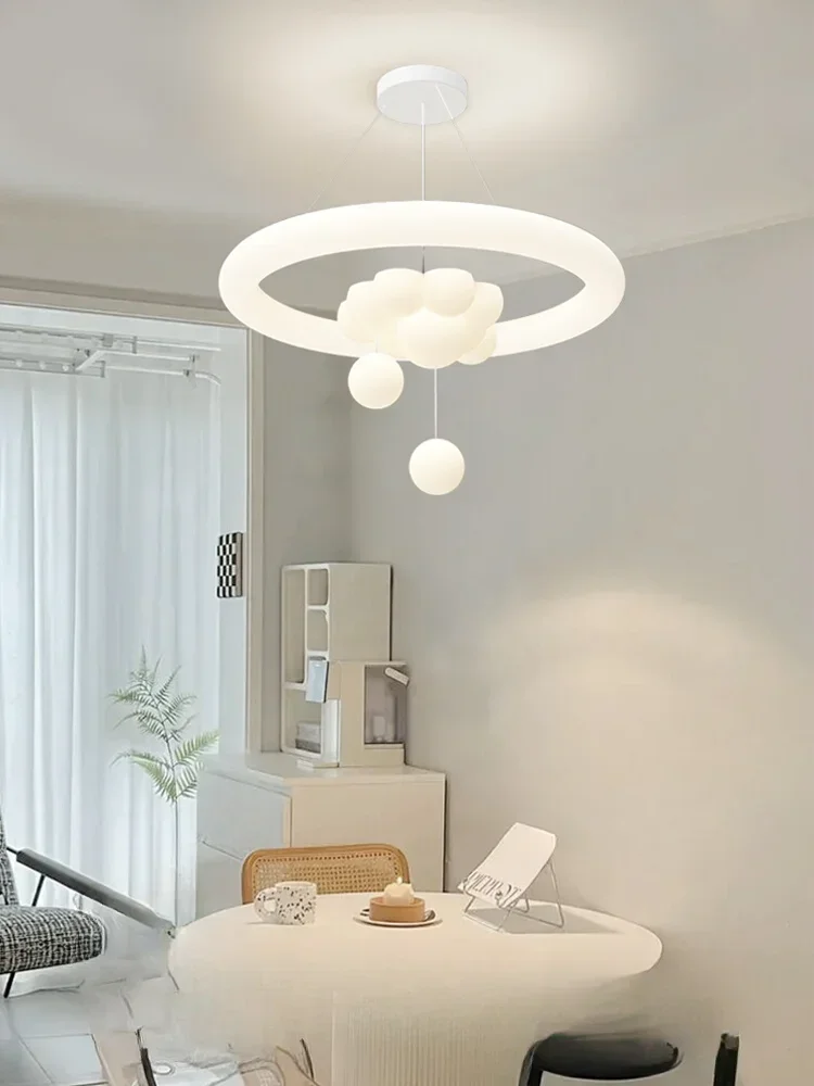 Modern Warm Children's Room Ceiling Lamps White Bubble Cloud Lamp LED Simple Romantic Little Girl Boy Bedroom Ceiling Lights