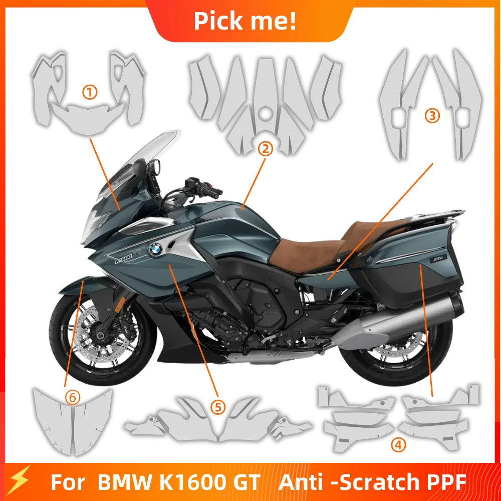 

Для BMW K1600GT 2025 мотоциклетная защитная пленка для краски, устойчивая к царапинам, прозрачная, PPF, ТПУ, самовосстанавливающаяся, для всего тела, прозрачная, против УФ
