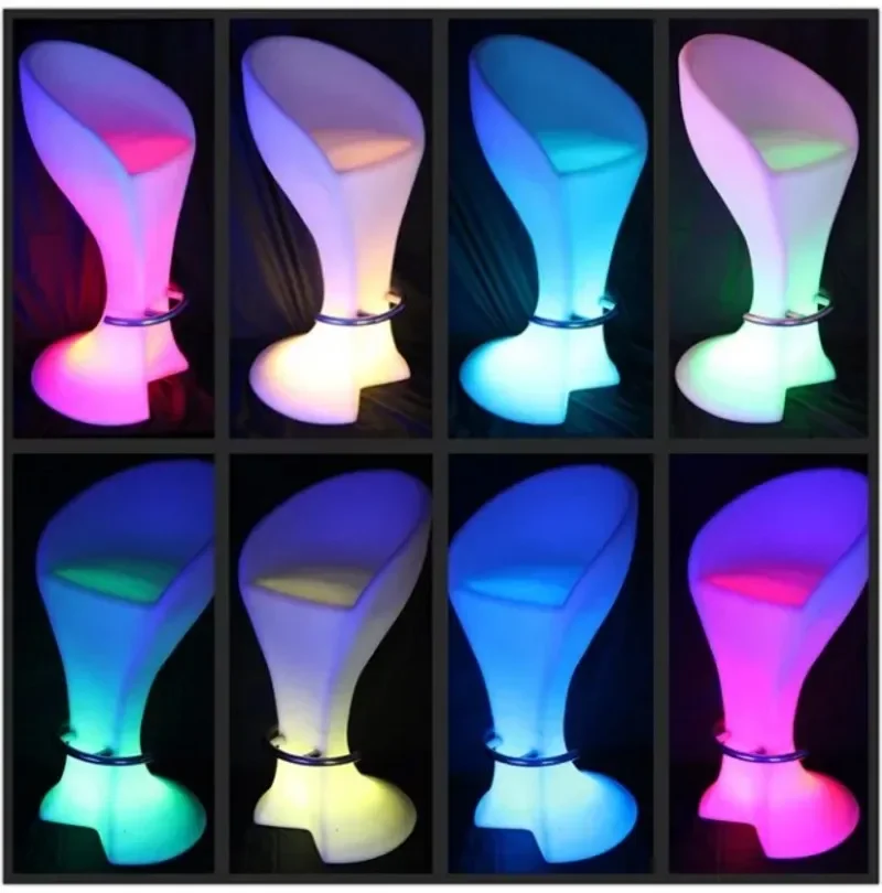 Factory LED Plastic Bar Chair Stool Lighting table Chair Multi Color Changing Luminous Table Chair free shipping